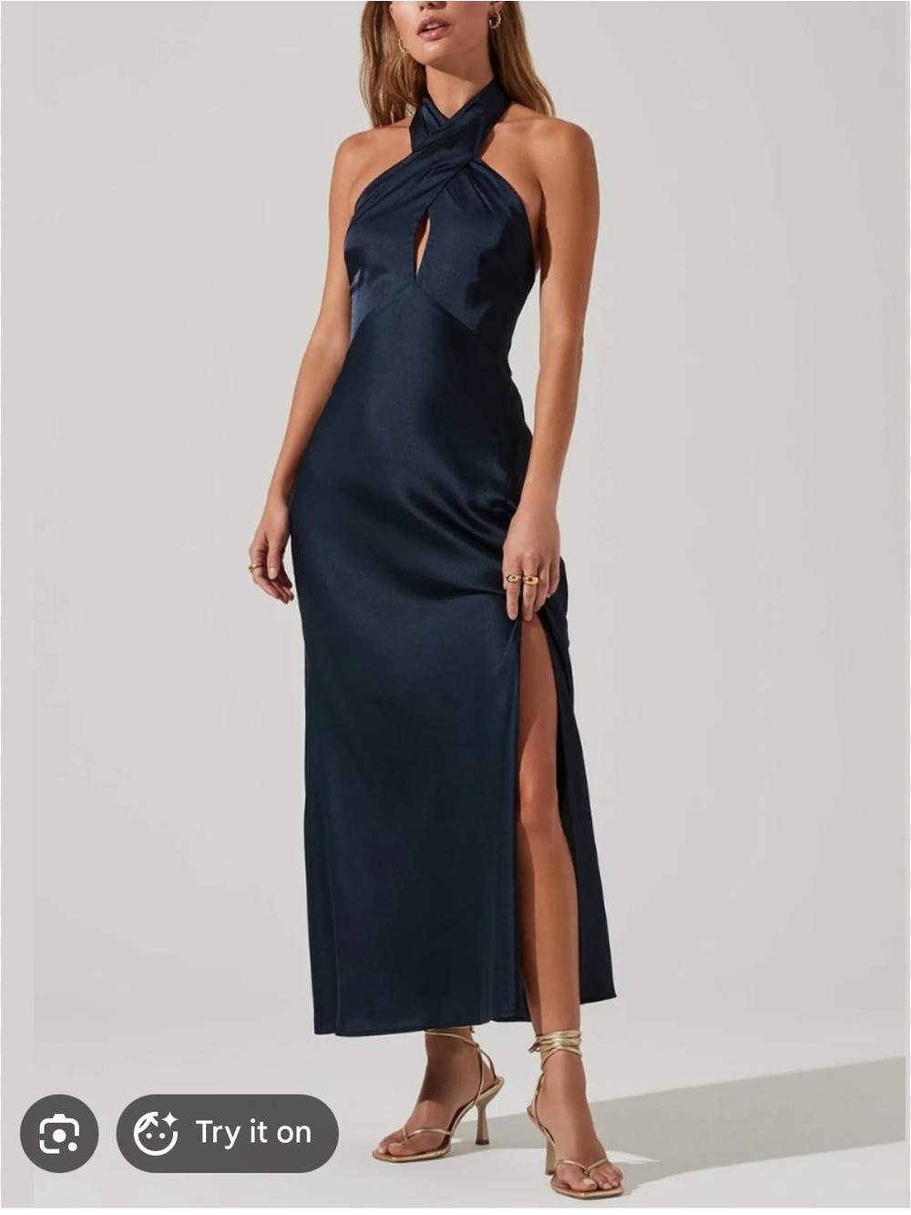 ASTR THE LABEL Marissa Mauve Halter Midi Dress